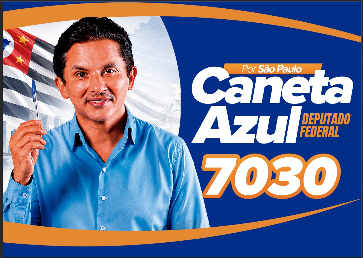 Banner de campanha de Manoel Gomes, Caneta Azul, Deputado Federal 7030